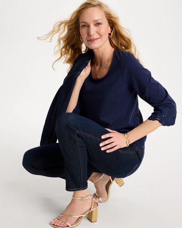 Embroidered Hem Top - image 2